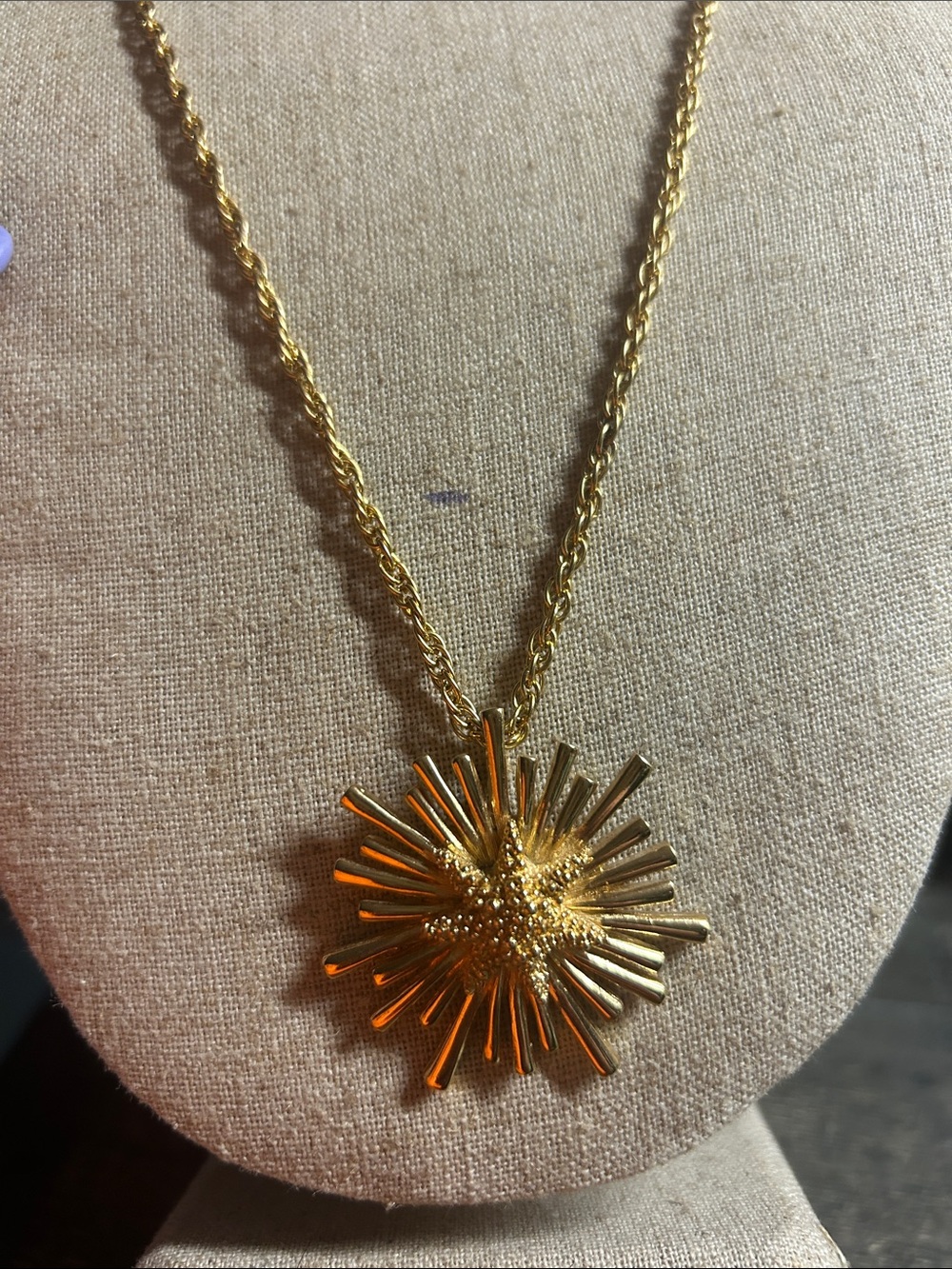 Gold Starburst Pendant Necklace - Monet